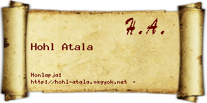 Hohl Atala névjegykártya